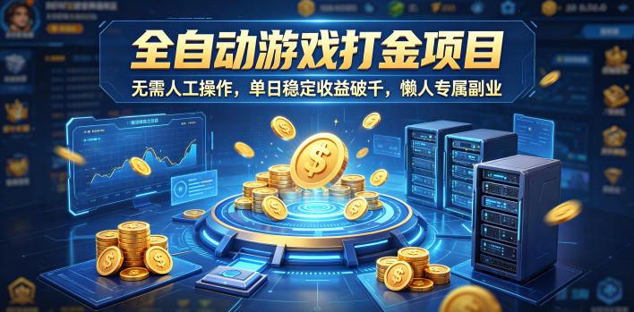 全自动游戏打金项目,无需人工操作,单日稳定收益破千,懒人专属副业【揭秘】-优优云网创