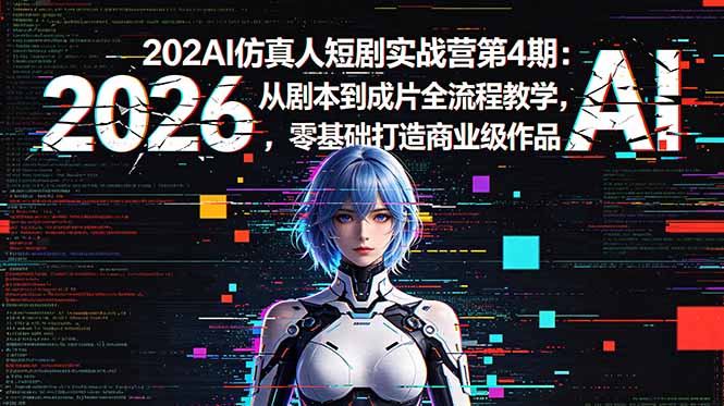 2026AI仿真人短剧实战营第4期：从剧本到成片全流程教学，零基础打造商业级作品-网创百晓生