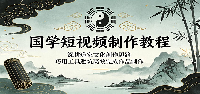 国学短视频制作教程：深耕道家文化创作思路，巧用工具避坑高效完成作品制作-怪兽网创俱乐部