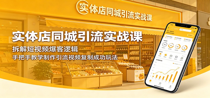 实体店同城引流实战课：拆解短视频爆客逻辑，手把手教学制作引流视频复制成功玩法