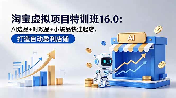 （18666期）淘宝虚拟项目特训班16.0：AI选品+时效品+小爆品快速起店，打造自动盈利店铺-邪修侠 - 演示