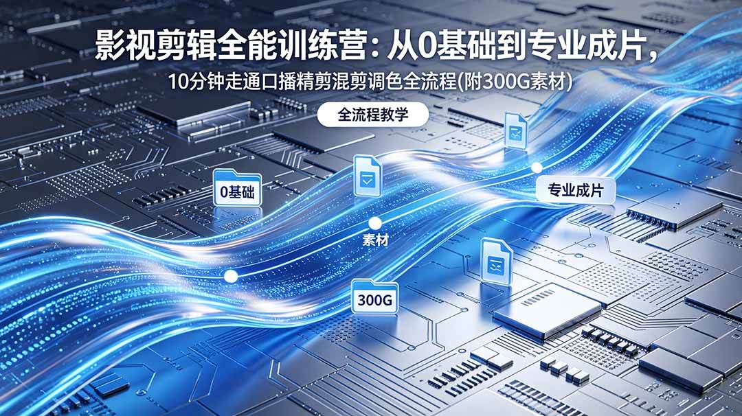 (18664期)2026影视剪辑全能实战课|0基础到专业成片,全流程教学,高清带300G素材-优优云网创