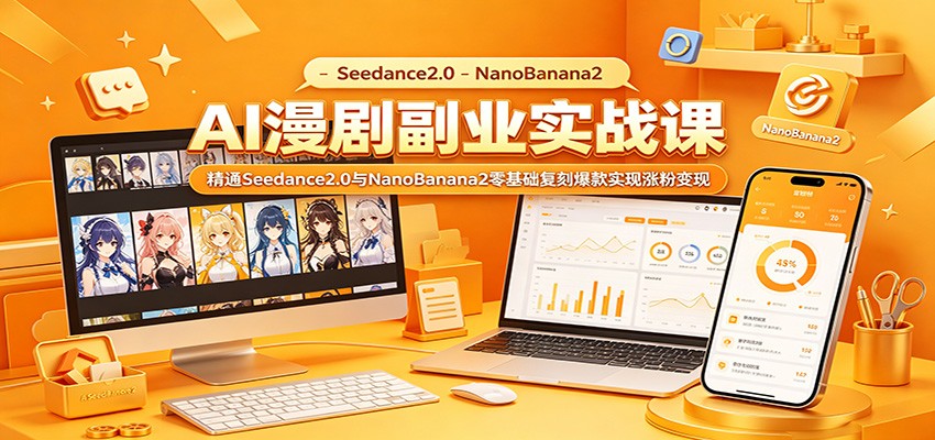 AI漫剧副业实战课：精通Seedance2.0与NanoBanana2零基础复刻爆款实现涨粉变现-羽桐社资源站