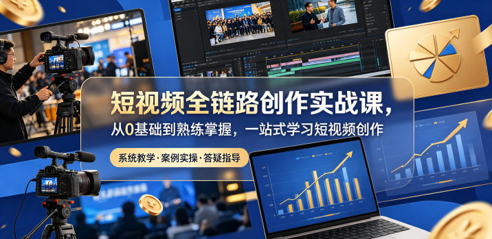 短视频全链路创作实战课，从0基础到熟练掌握，一站式学习短视频创作-小栈博客