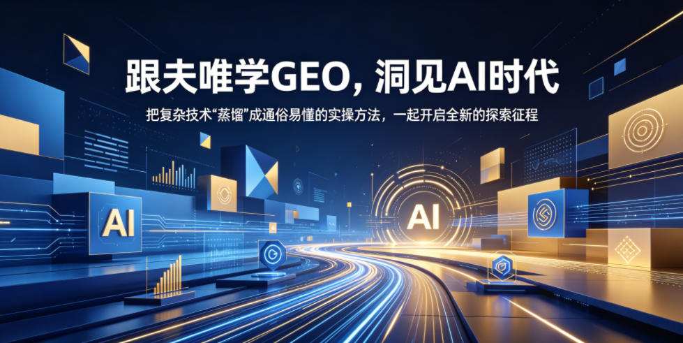跟夫唯学GEO,洞见AI时代,把复杂技术“蒸馏”成通俗易懂的实操方法,一起开启全新的探索征程 跟夫唯学GEO,洞见AI时代,把复杂技术“蒸馏”成通俗易懂的实操方法,一起开启全新的探索征程