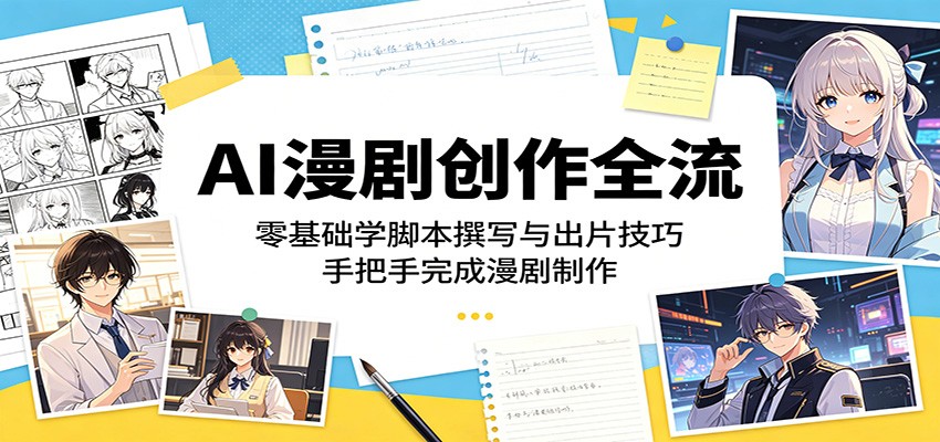 AI漫剧创作全流程：零基础学脚本撰写与出片技巧，手把手完成漫剧制作