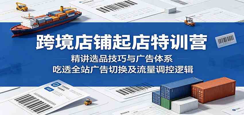 跨境店铺起店特训营：精讲选品技巧与广告体系，吃透全站广告切换及流量调控逻辑-小白项目网