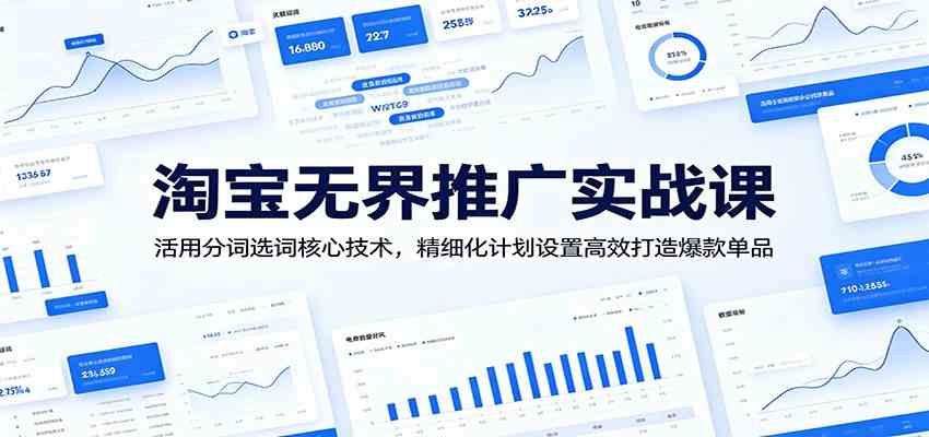 淘宝无界推广实战课:活用分词选词核心技术,精细化计划设置高效打造爆款单品-优优云网创