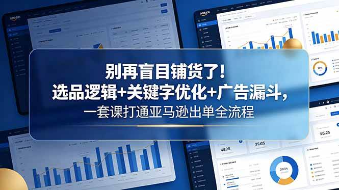 （18705期）别再盲目铺货了！选品逻辑+关键字优化+广告漏斗，一套课打通亚马逊出单全流程-邪修侠 - 演示