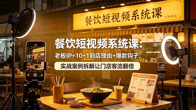 （18712期）餐饮短视频系统课：老板IP+10+1到店理由+爆款钩子，实战案例拆解让门店客流翻倍-邪修侠 - 演示