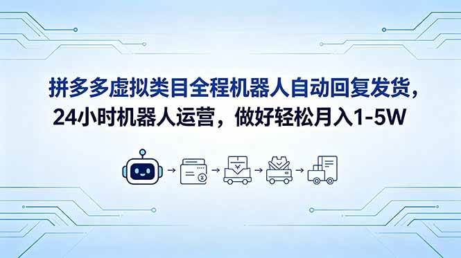 (18715期)拼多多虚拟类目全程机器人自动回复发货,24 小时机器人运营,做好轻松月入 1-5W-邪修侠 - 演示