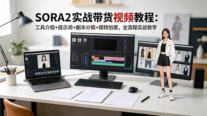 (18718期)SORA2实战带货视频教程:工具介绍+提示词+剧本分镜+模特创建,全流程实战教学-优优云网创
