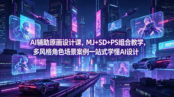 （18731期）AI辅助原画设计课，MJ+SD+PS组合教学，多风格角色场景案例一站式学懂AI设计-邪修侠 - 演示