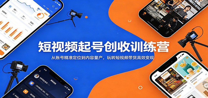 短视频起号创收训练营：从账号精准定位到内容量产，玩转短视频带货高效变现-小栈博客