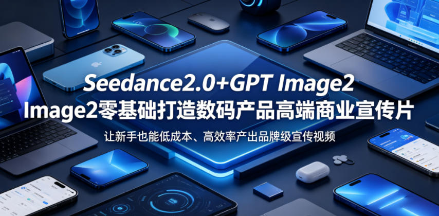 Seedance2.0+GPT Image2零基础打造数码产品高端商业宣传片，让新手也能低成本、高效率产出品牌级宣传视频-小栈博客