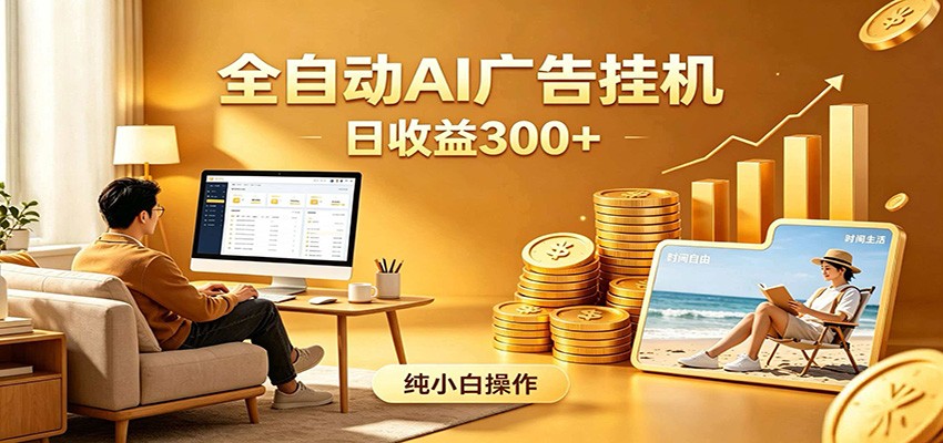 AI风口项目，全程解放双手，后台自动运行赚取收益，每天稳定收益300+-多课资源站