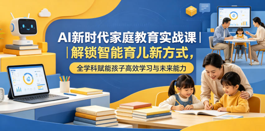 AI新时代家庭教育实战课｜解锁智能育儿新方式，全学科赋能孩子高效学习与未来能力-怪兽网创俱乐部