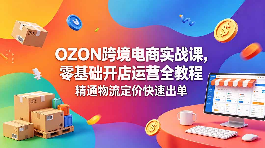 (18746期)OZON 跨境电商实战课,零基础开店运营全教程,精通物流定价快速出单 (18746期)OZON 跨境电商实战课,零基础开店运营全教程,精通物流定价快速出单