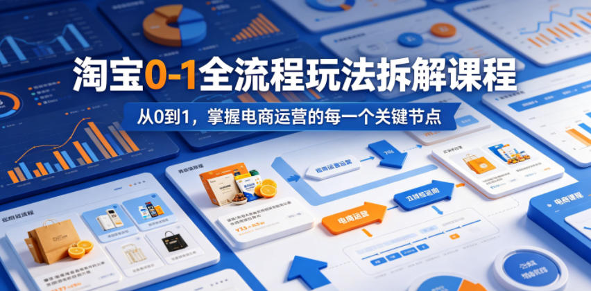 淘宝0-1全流程玩法拆解课程，从0到1，掌握电商运营的每一个关键节点-多课资源站