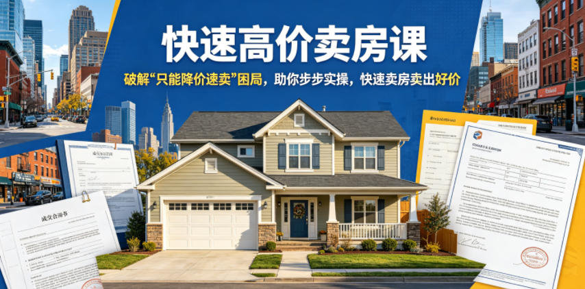 快速高价卖房课，破解“只能降价速卖”困局，助你步步实操，快速卖房卖出好价(更新2026)-多课资源站