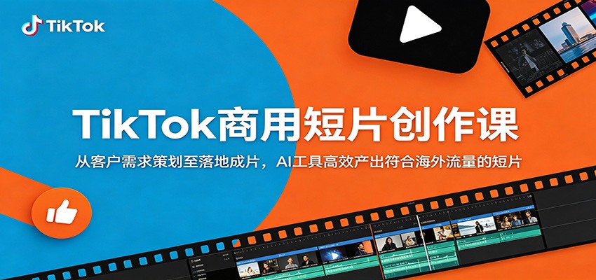 TikTok商用短片创作课：从客户需求策划至落地成片，AI工具高效产出符合海外流量的短片-怪兽网创俱乐部