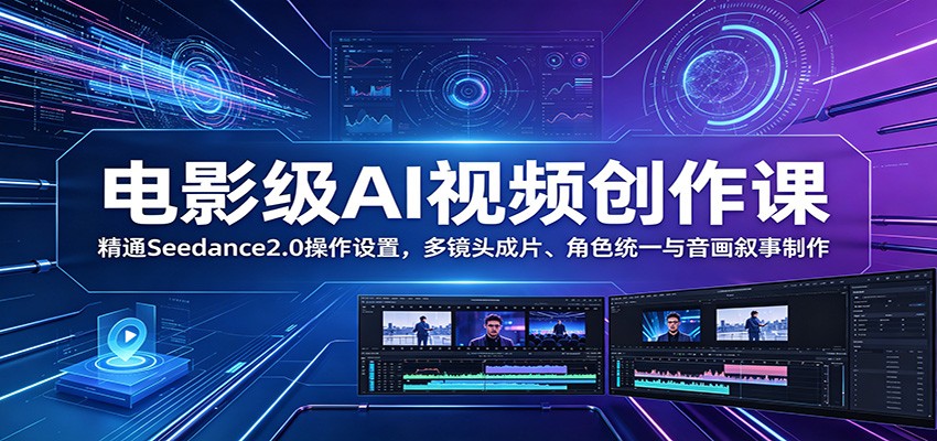 电影级AI视频创作课：精通Seedance2.0操作设置，多镜头成片、角色统一与音画叙事制作-邪修侠 - 演示