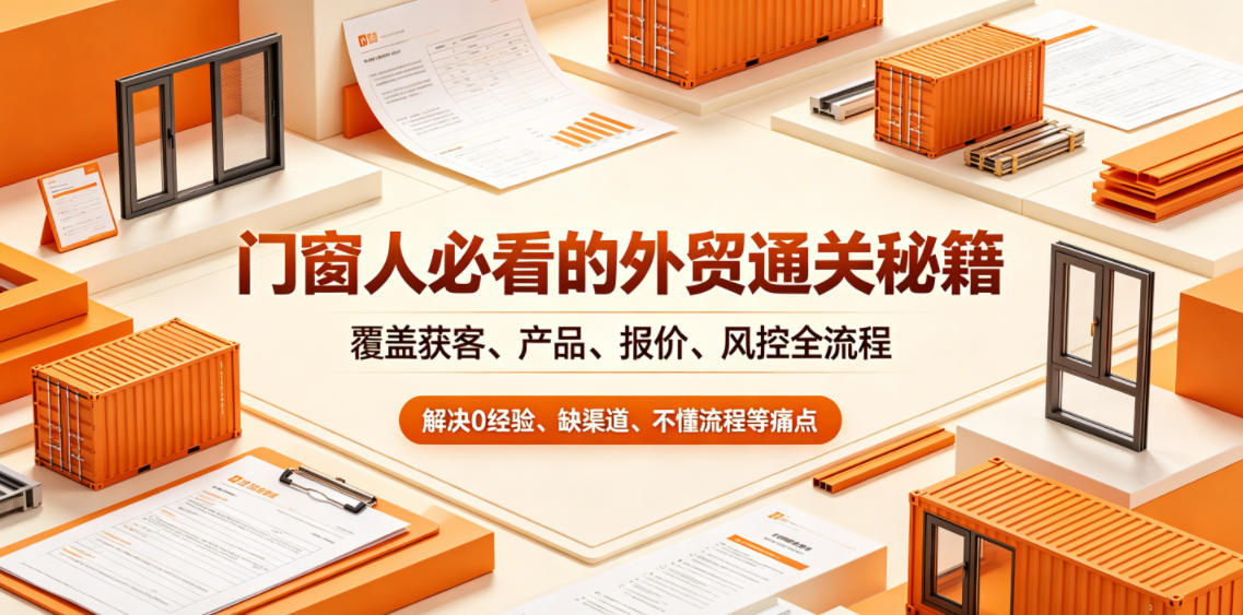 门窗人必看的外贸通关秘籍，块覆盖获客、产品、报价、风控全流程，解决0经验、缺渠道、不懂流程等痛点-多课资源站