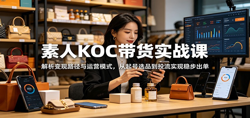 素人KOC带货实战课：解析变现路径与运营模式，从起号选品到投流实现稳步出单-邪修侠 - 演示