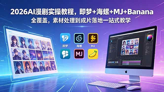 (18774期)2026AI漫剧实操教程,即梦+海螺+MJ+Banana全覆盖,素材处理到成片落地一站式教学-邪修侠 - 演示