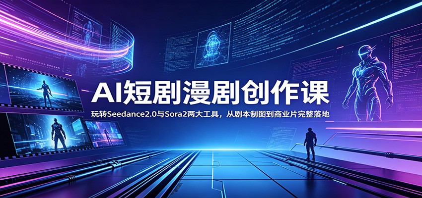 AI短剧漫剧创作课：玩转Seedance2.0与 Sora2两大工具，从剧本制图到商业片完整落地-邪修侠 - 演示