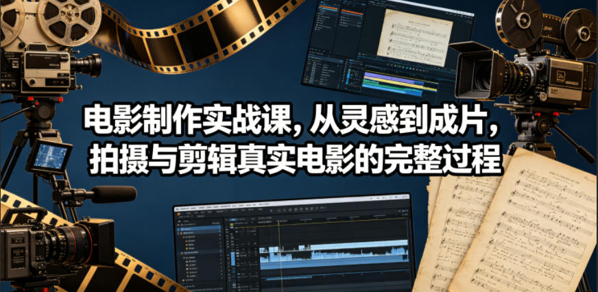 电影制作实战课，从灵感到成片，拍摄与剪辑真实电影的完整过程【原创双语字幕】-多课资源站