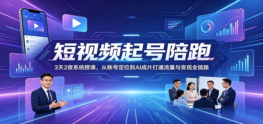 短视频起号陪跑：3天2夜系统授课，从账号定位到AI成片打通流量与变现全链路-邪修侠 - 演示