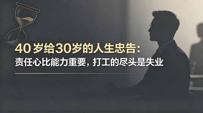 付费文章：40岁给30岁的人生忠告：责任心比能力重要，打工的尽头是失业-多课资源站