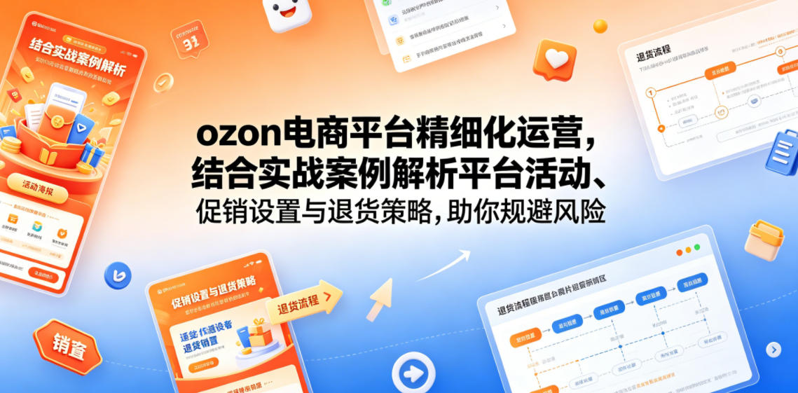 ozon电商平台精细化运营，结合实战案例解析平台活动、促销设置与退货策略，助你规避风险、提升销量-多课资源站