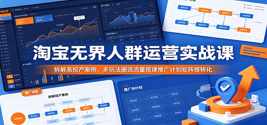 淘宝无界人群运营实战课：拆解高投产案例，多玩法圈选流量搭建推广计划矩阵提转化-邪修侠 - 演示