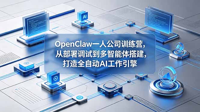 OpenClaw 一人公司训练营，从部署调试到多智能体搭建，打造全自动 AI 工作引擎-怪兽网创俱乐部