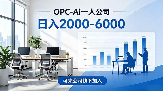 （18809期）2026创业新风口—OPC一人公司模式震撼首发！日收益2000-6000+，项目绿色长久，安全稳健，合…-邪修侠 - 演示