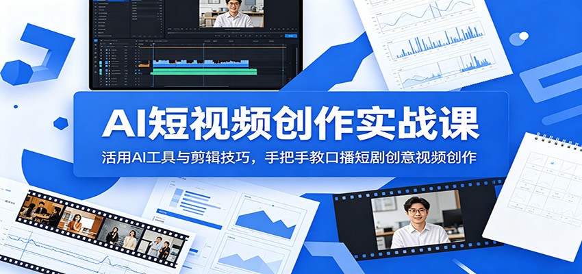 AI短视频创作实战课:活用AI工具与剪辑技巧,手把手教口播短剧创意视频创作-邪修侠 - 演示