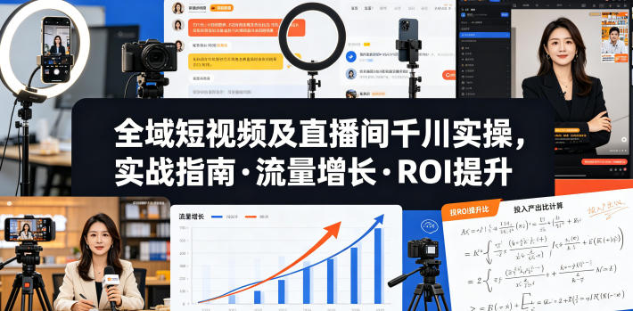 全域短视频及直播间千川实操,实战指南·流量增长·ROI提升(更新)-小栈博客