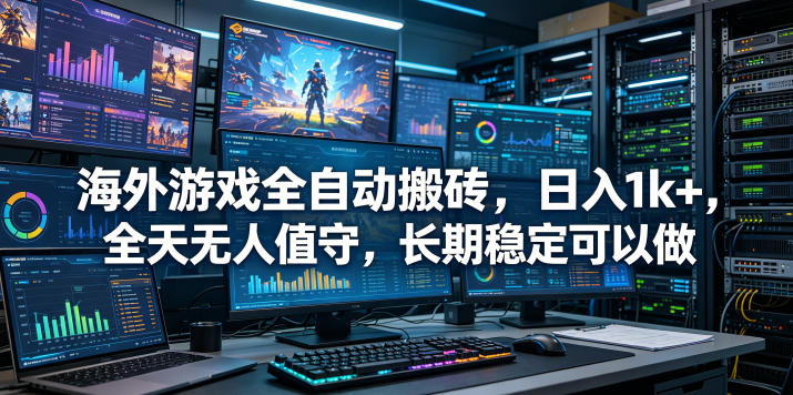 海外游戏全自动搬砖项目,日入1k+,全天无人值守,长期稳定可以做【揭秘】-小白项目网