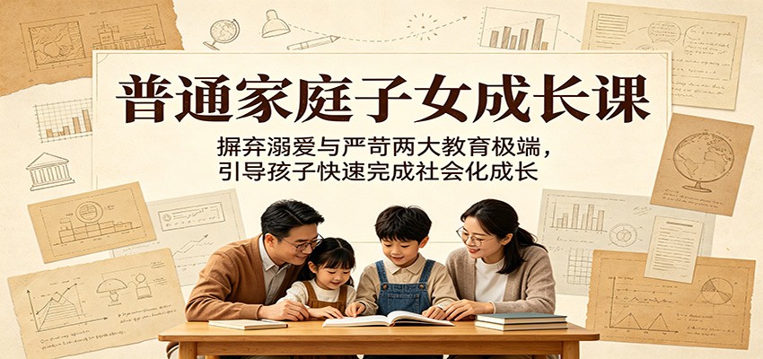 普通家庭子女成长课:摒弃溺爱与严苛两大教育极端,引导孩子快速完成社会化成长-邪修侠 - 演示