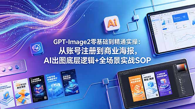 GPT-Image2零基础到精通实操：从账号注册到商业海报，AI出图底层逻辑+全场景实战SOP-怪兽网创俱乐部