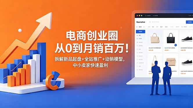 （18831期）电商创业圈从0到月销百万！拆解新品起盘+全站推广+动销模型，中小卖家快速盈利-邪修侠 - 演示