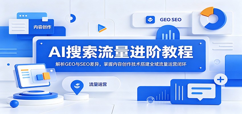 AI搜索流量进阶教程：解析GEO与SEO差异，掌握内容创作技术搭建全域流量运营闭环-邪修侠 - 演示
