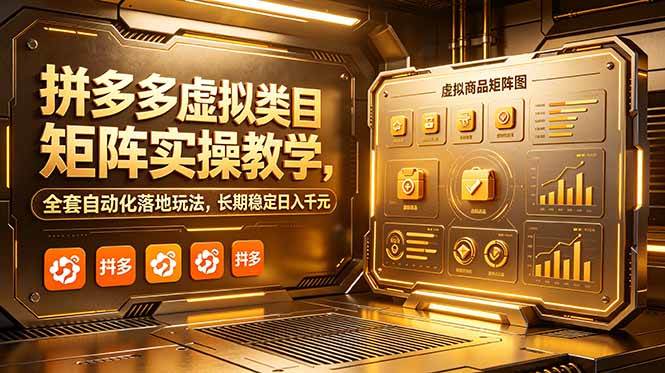 （18847期）拼多多虚拟类目矩阵实操教学，全套自动化落地玩法，长期稳定日入千元-邪修侠 - 演示