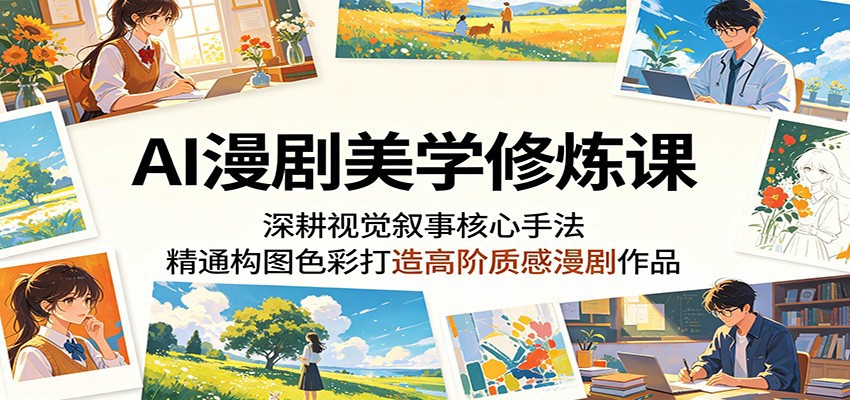AI漫剧美学修炼课：深耕视觉叙事核心手法，精通构图色彩打造高阶质感漫剧作品-多课资源站