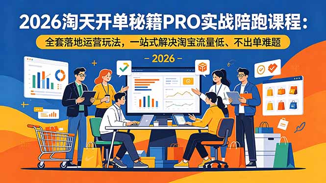 2026淘天开单秘籍PRO实战陪跑课程：全套落地运营玩法，一站式解决淘宝流量低、不出单难题-多课资源站
