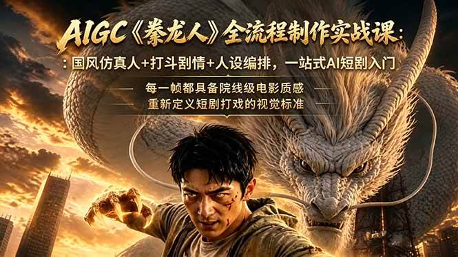 （18849期）AIGC《豢龙人》全流程制作实战课：国风仿真人+打斗剧情+人设编排，一站式AI短剧入门-邪修侠 - 演示
