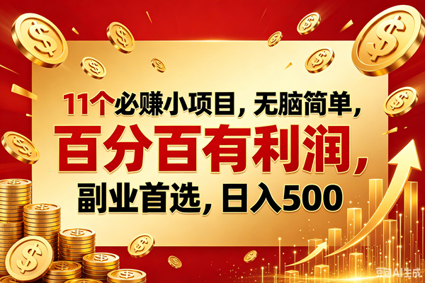 (18851期)11个必赚的小项目,百分百赚元子,无脑简单,副业首选,日入500+-邪修侠 - 演示