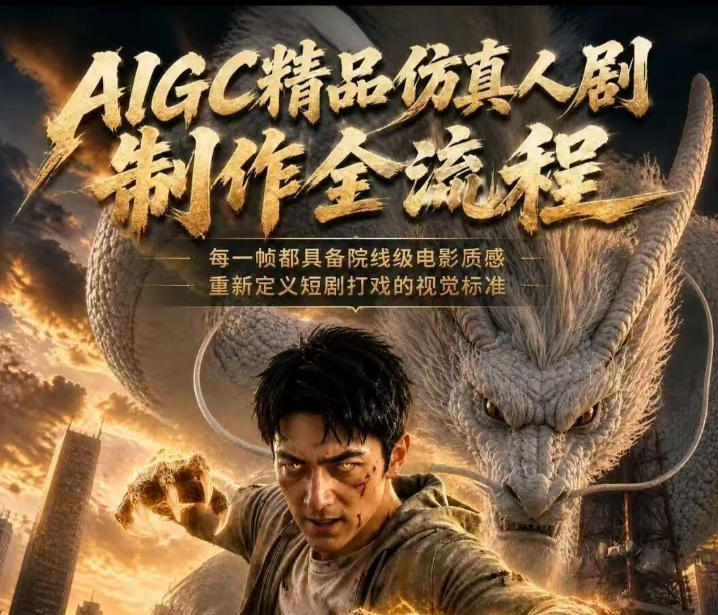 AIGC精品仿真人剧豢龙人全流程制作解析2026，国风仿真人创作+打斗剧情+人设编排，一站式AI短剧入门-邪修侠 - 演示